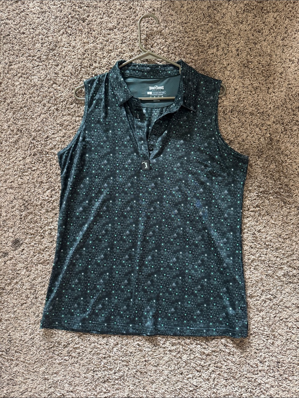 Bogey Bros Dark Teal Sleeveless Polo with Th0ng detail